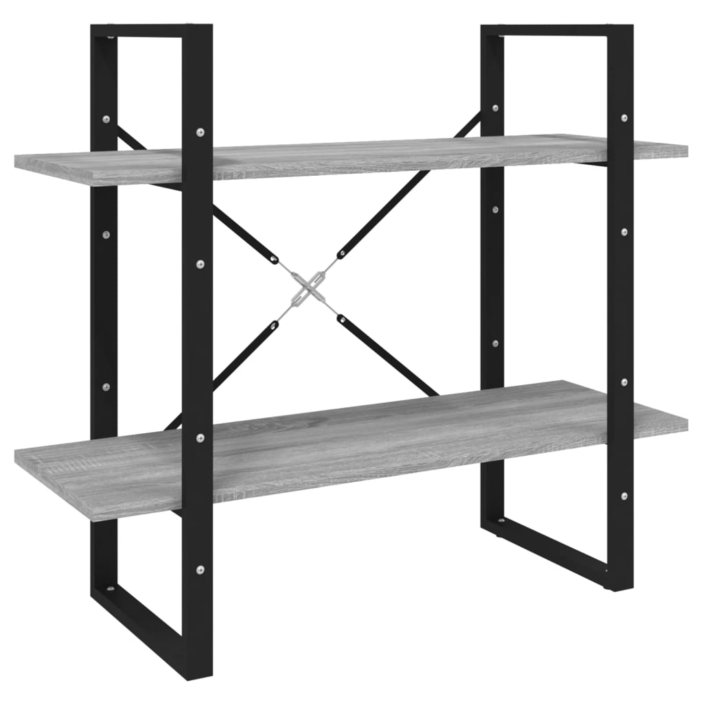 Bokhylle 5 etasjer grå sonoma 80x30x175 cm konstruert tre