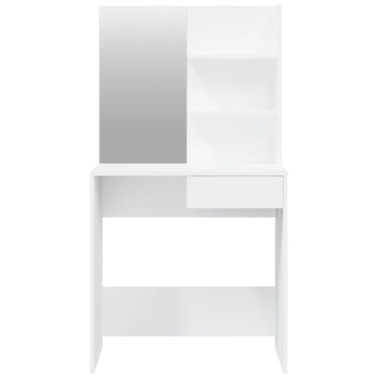 Sminkebordsett hvit 74,5x40x141 cm