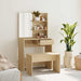 Sminkebordsett sonoma eik 74,5x40x141 cm