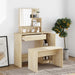 Sminkebordsett sonoma eik 86,5x35x136 cm