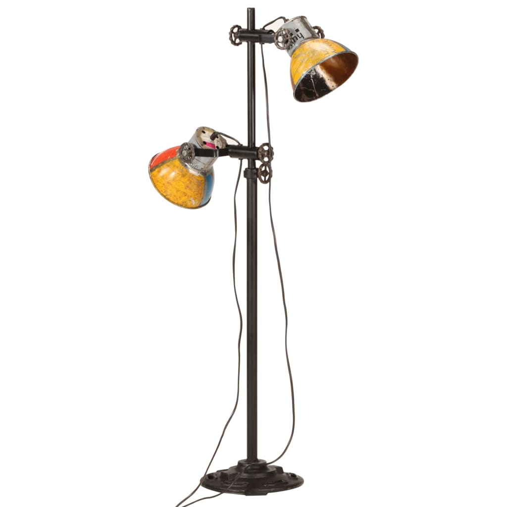 Gulvlampe med 2 lampeskjermer flerfarget E27