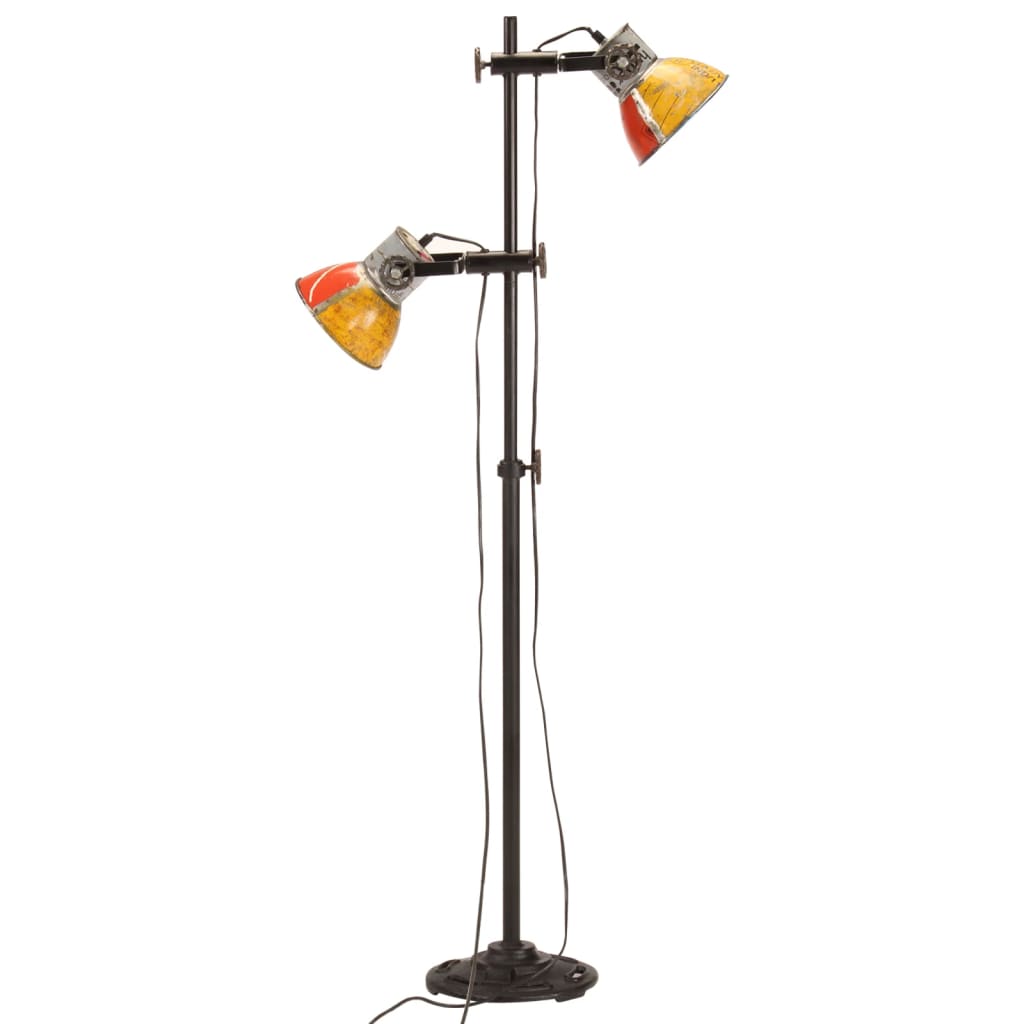 Gulvlampe med 2 lampeskjermer flerfarget E27