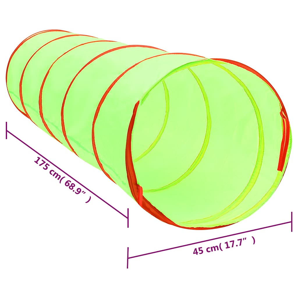 Leketunnel for barn grønn 175 cm polyester