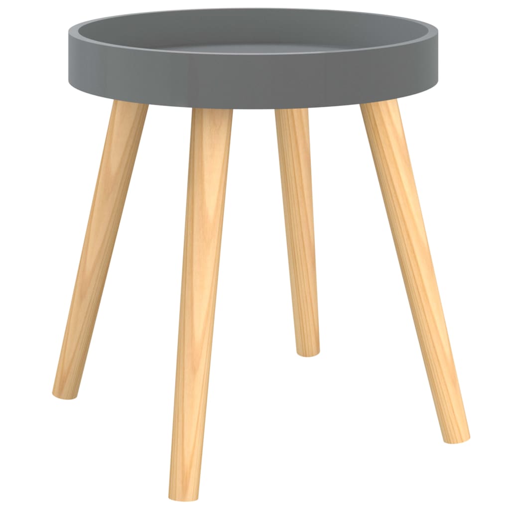 Sidebord grå 38x38x40 cm konstruert tre og heltre furu