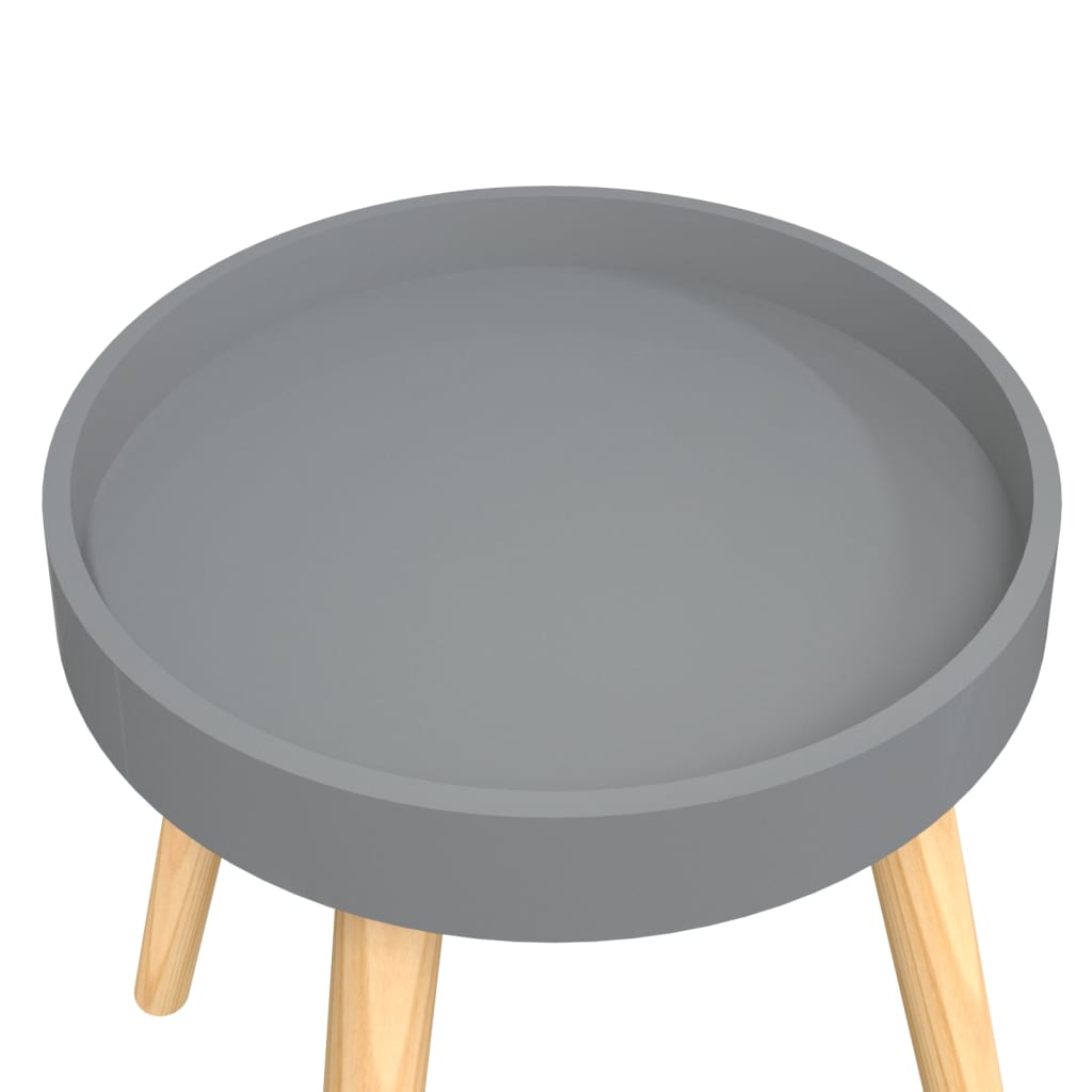 Sidebord grå 38x38x40 cm konstruert tre og heltre furu
