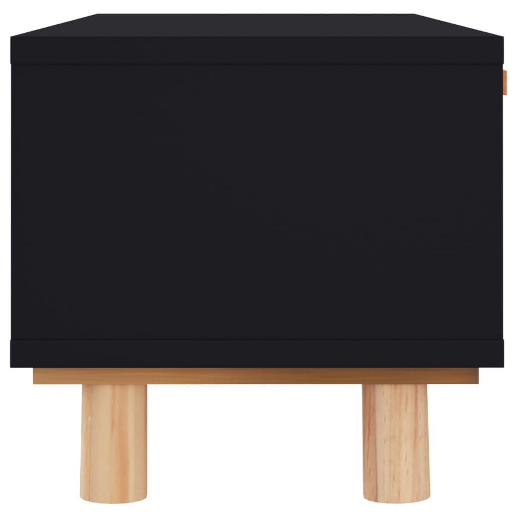 Salongbord svart 80x40x30 cm konstruert tre og heltre furu