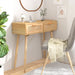 Konsollbord brun 80x30x75 cm heltre furu og naturrotting