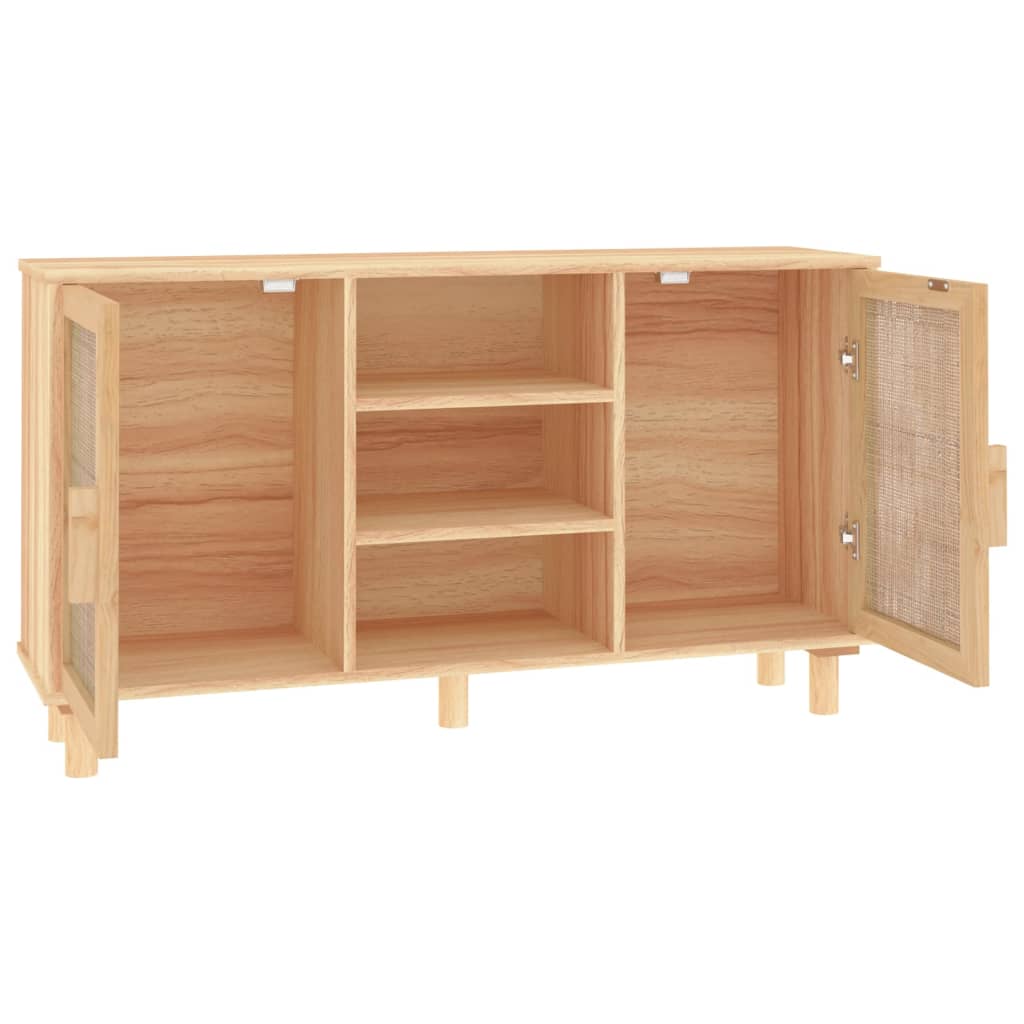 Skjenk brun 105x30x60 cm heltre furu og naturrotting