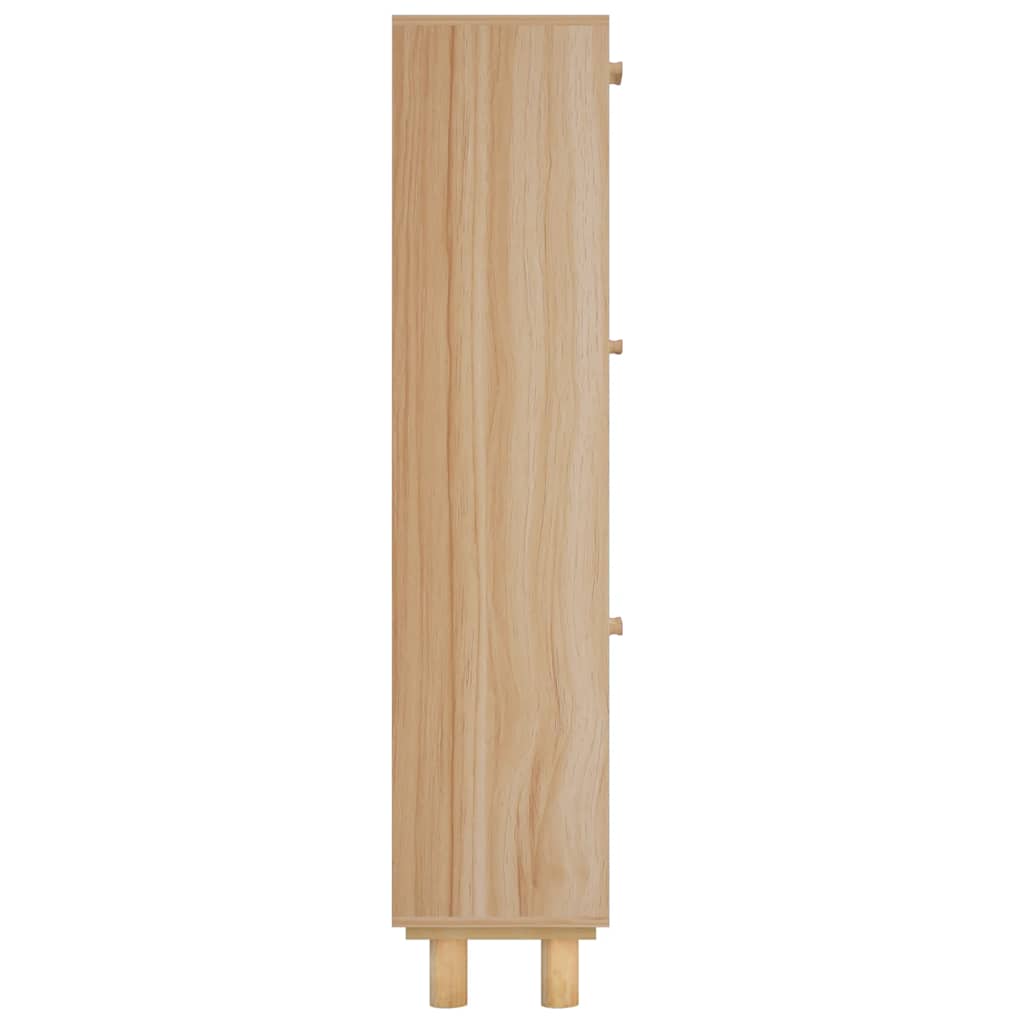 Skoskap brun 52x25x115 cm konstruert tre og naturlig rotting