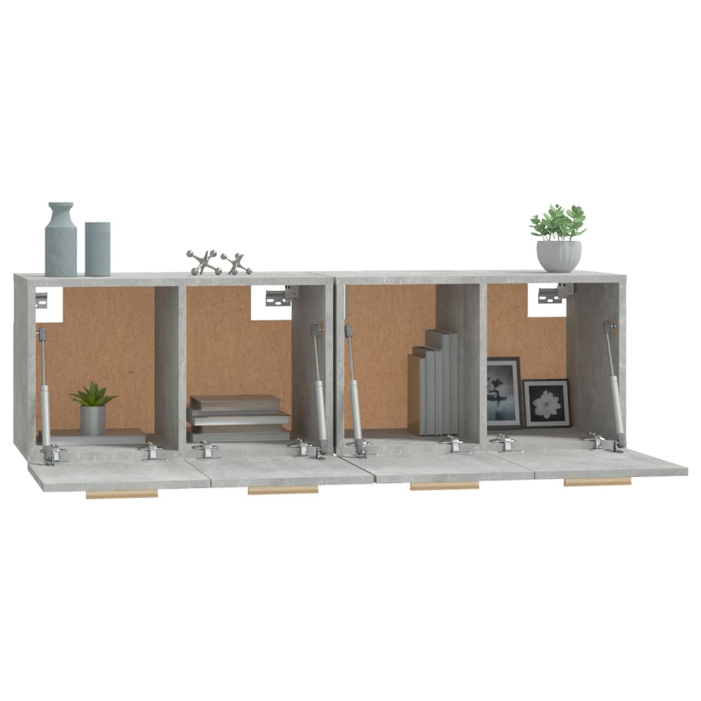 Veggskap 2 stk betonggrå 60x36,5x35 cm konstruert tre