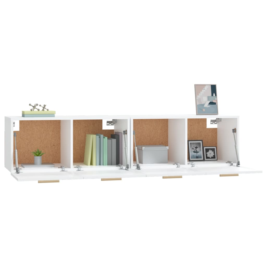 Veggskap 2 stk hvit 80x35x36,5 cm konstruert tre