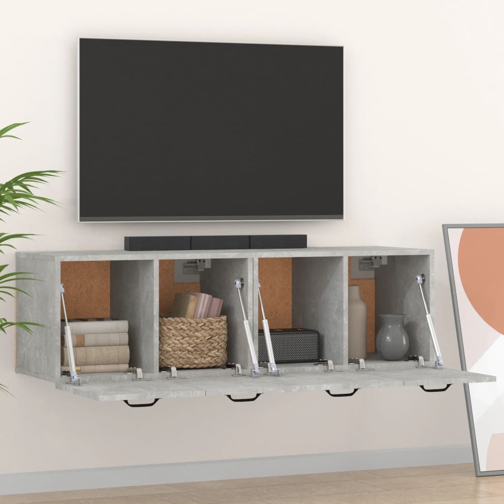 Veggskap 2 stk betonggrå 80x35x36,5 cm konstruert tre vidaXL