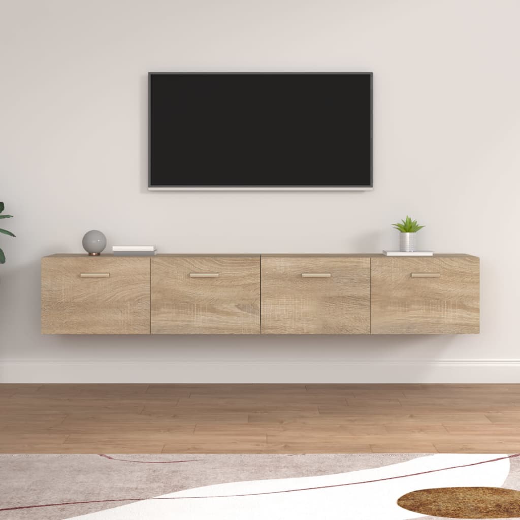 Veggskap 2 stk sonoma eik 100x36,5x35 cm konstruert tre