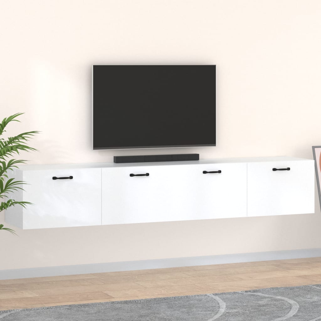 Veggskap 2 stk hvit 100x36,5x35 cm konstruert tre vidaXL