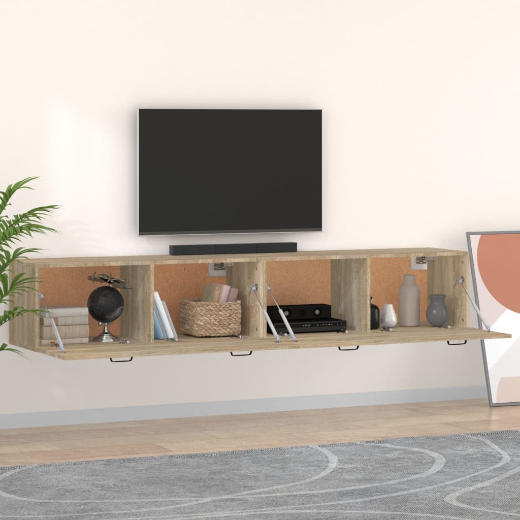 Veggskap 2 stk sonoma eik 100x36,5x35 cm konstruert tre vidaXL
