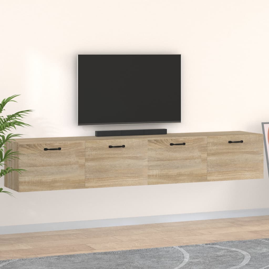 Veggskap 2 stk sonoma eik 100x36,5x35 cm konstruert tre vidaXL