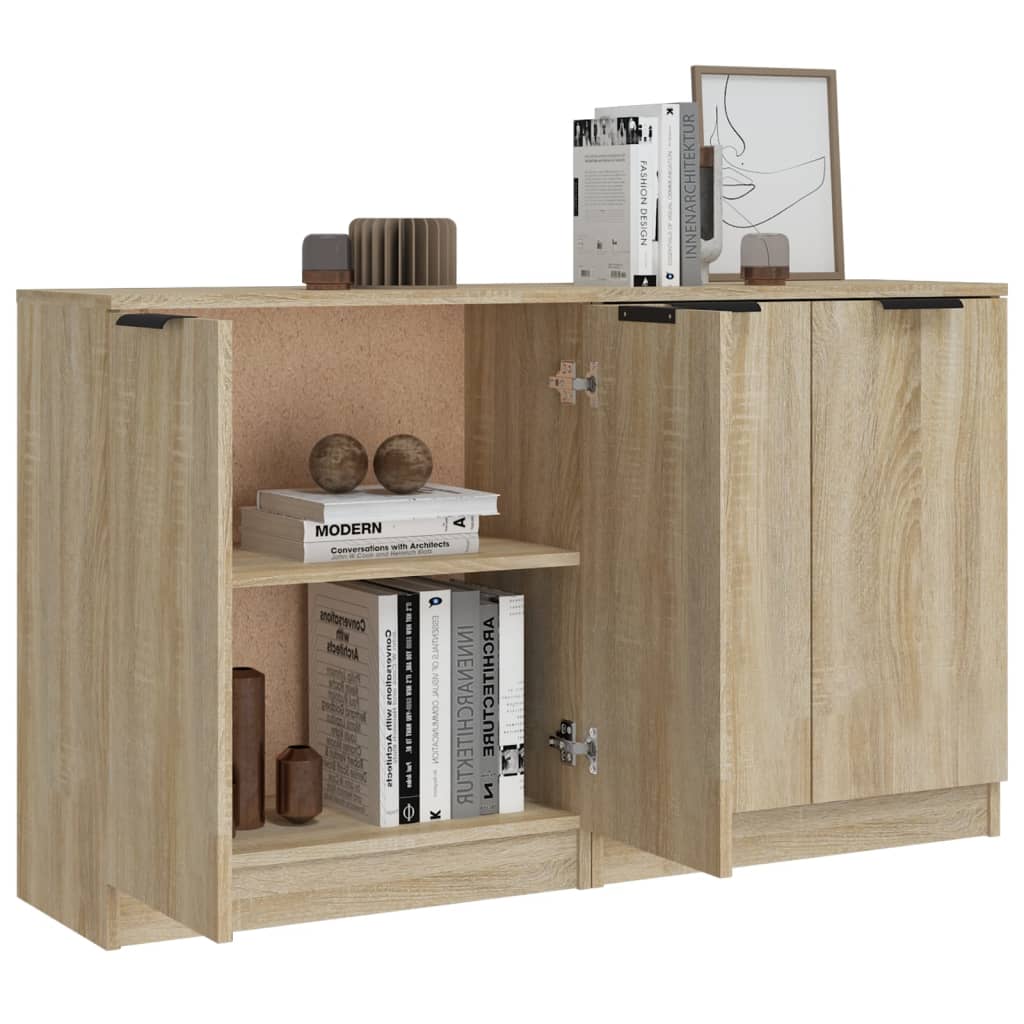 Skjenker 2 stk sonoma eik 60x30x70 cm konstruert tre vidaXL