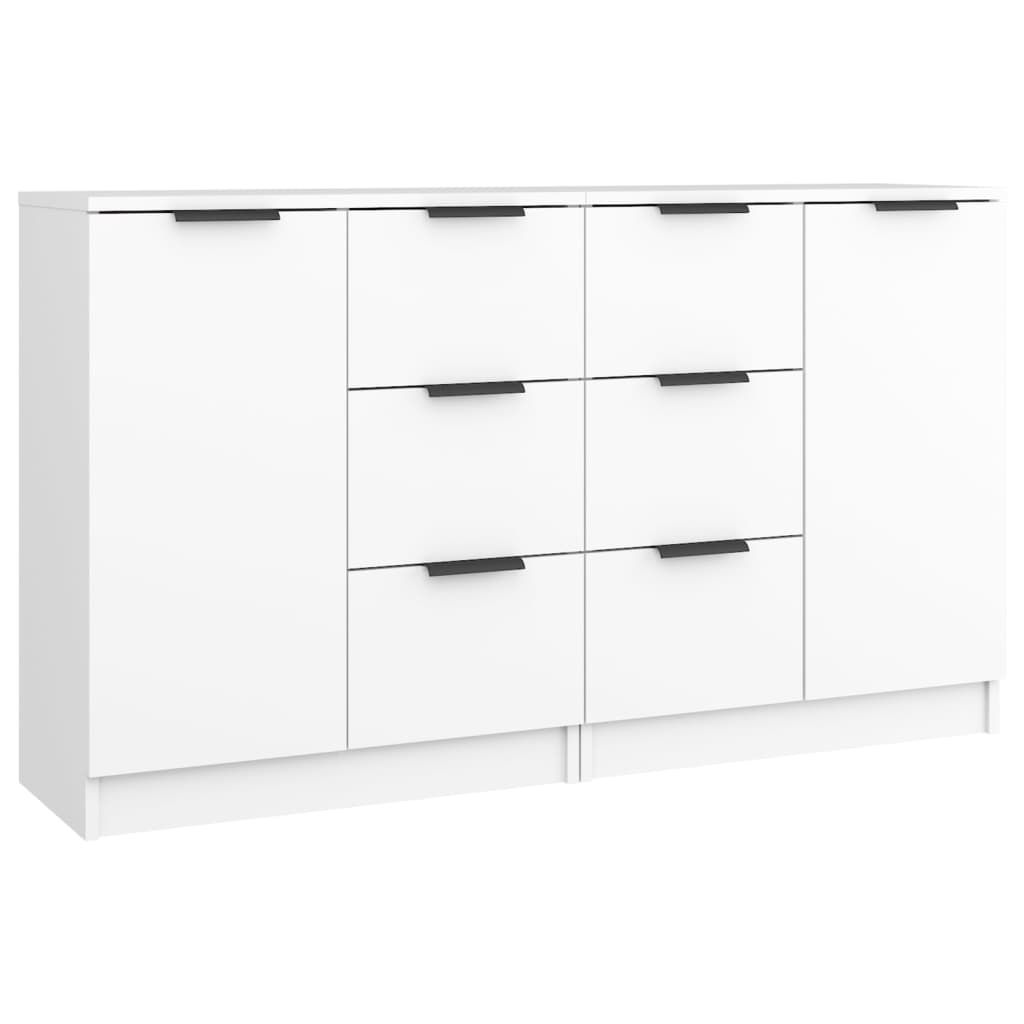 Skjenker 2 stk hvit 60x30x70 cm konstruert tre