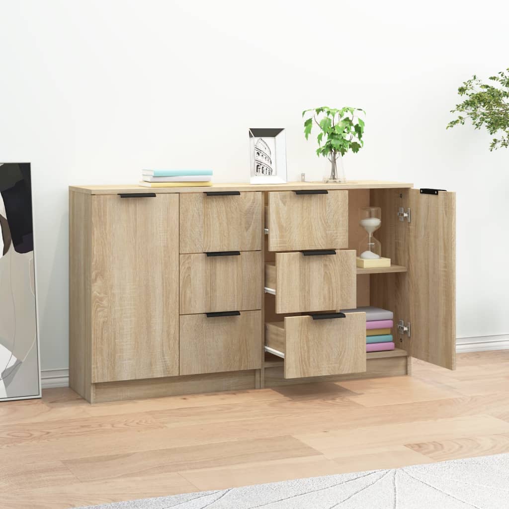 Skjenker 2 stk sonoma eik 60x30x70 cm konstruert tre