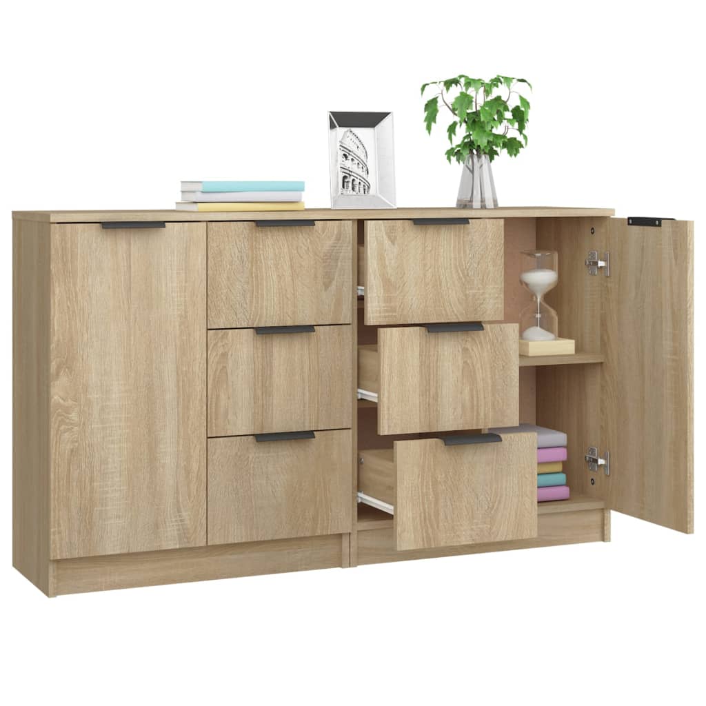 Skjenker 2 stk sonoma eik 60x30x70 cm konstruert tre