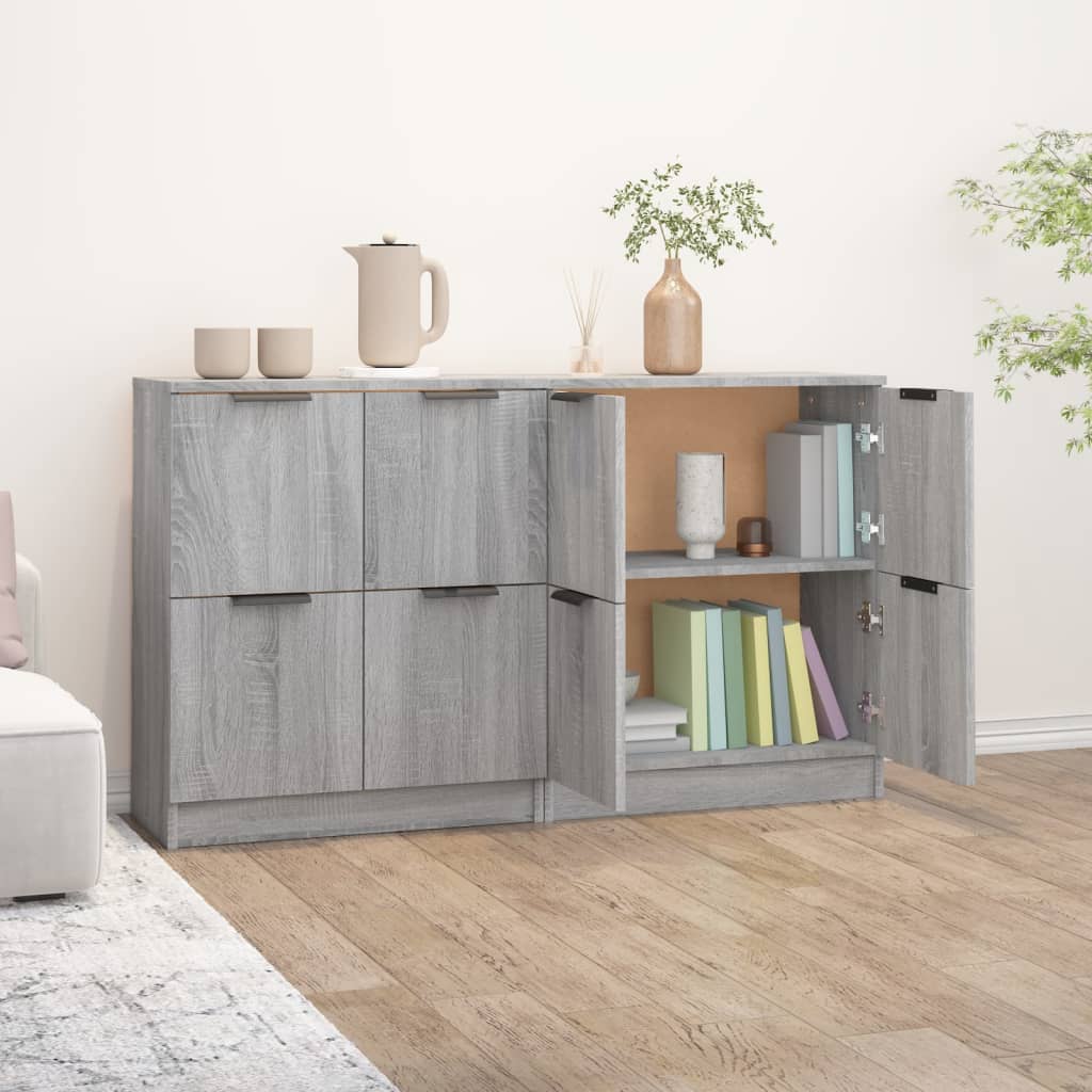 Skjenker 2 stk grå sonoma 60x30x70 cm konstruert tre