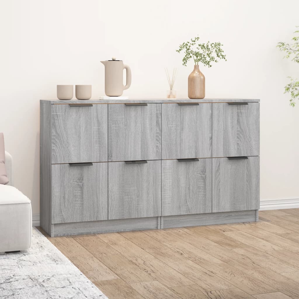 Skjenker 2 stk grå sonoma 60x30x70 cm konstruert tre