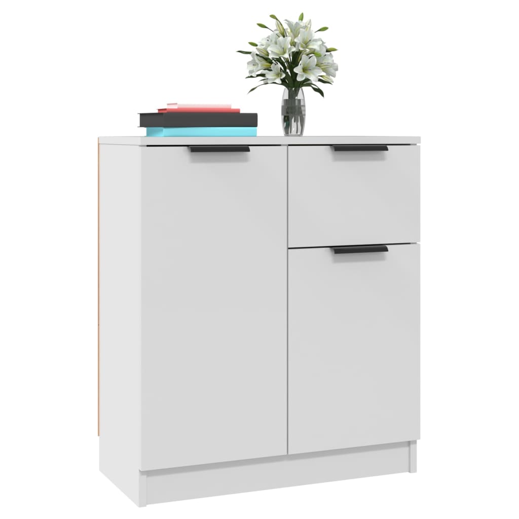 Skjenker 2 stk hvit 60x30x70 cm konstruert tre