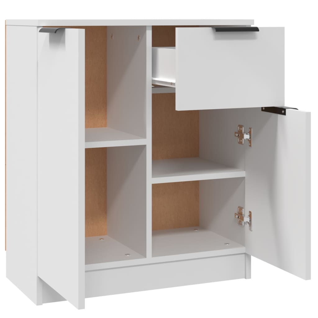 Skjenker 2 stk hvit 60x30x70 cm konstruert tre