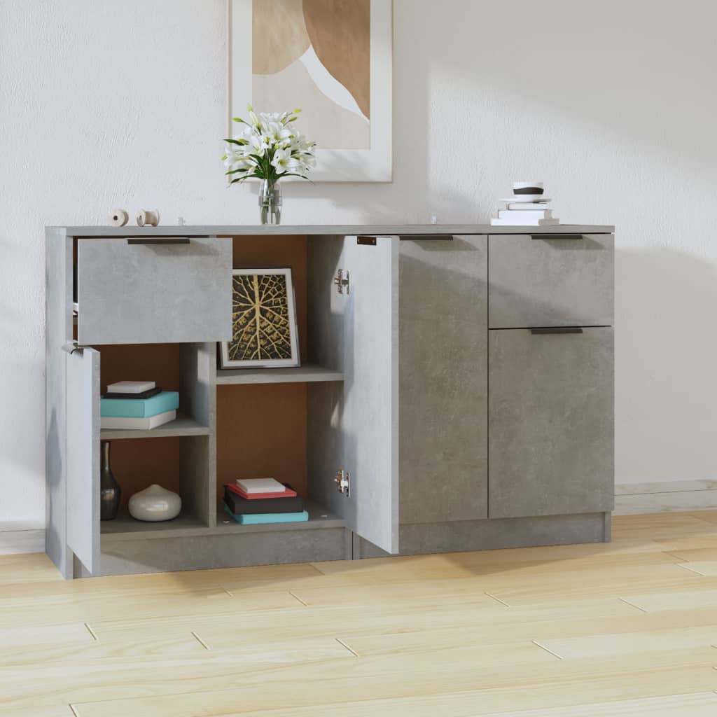 Skjenker 2 stk betonggrå 60x30x70 cm konstruert tre