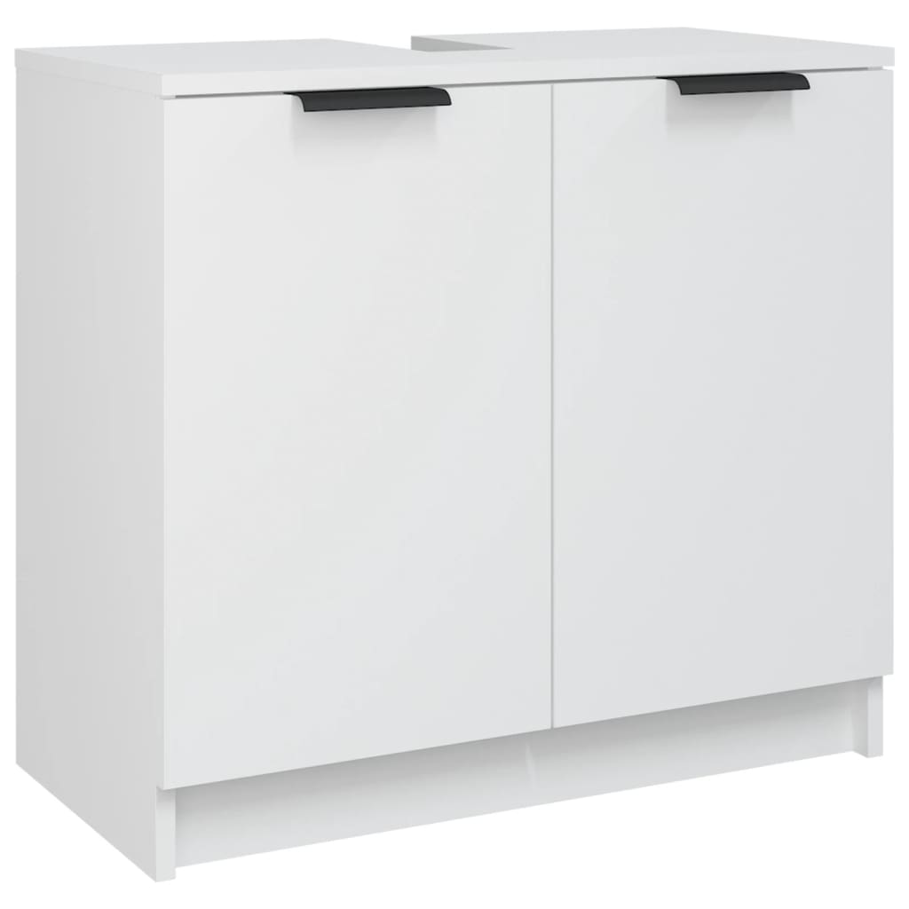 3115852 vidaXL Baderomsskapsett 4 deler hvit konstruert tre