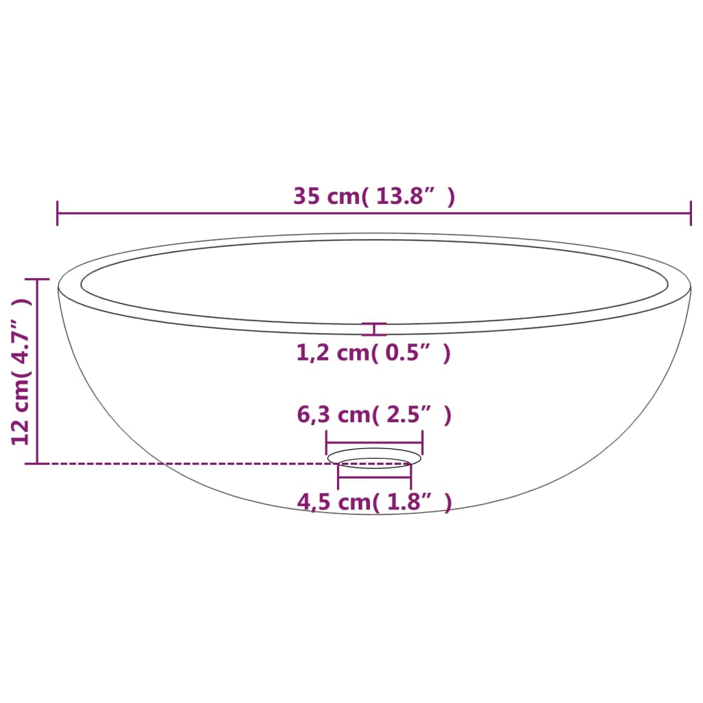 Servant herdet glass 35x12 cm frostet