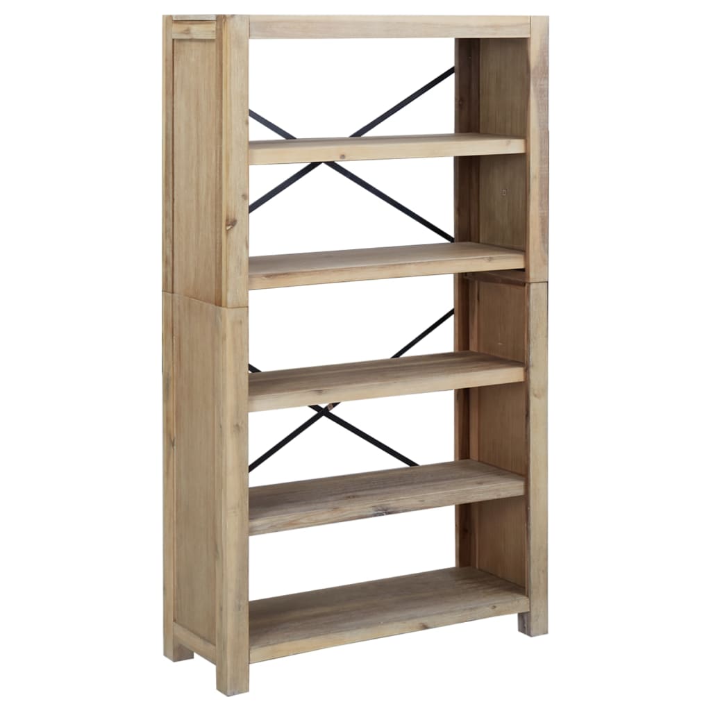 Bokhylle 5 etasjer 80x30x140 cm heltre akasie