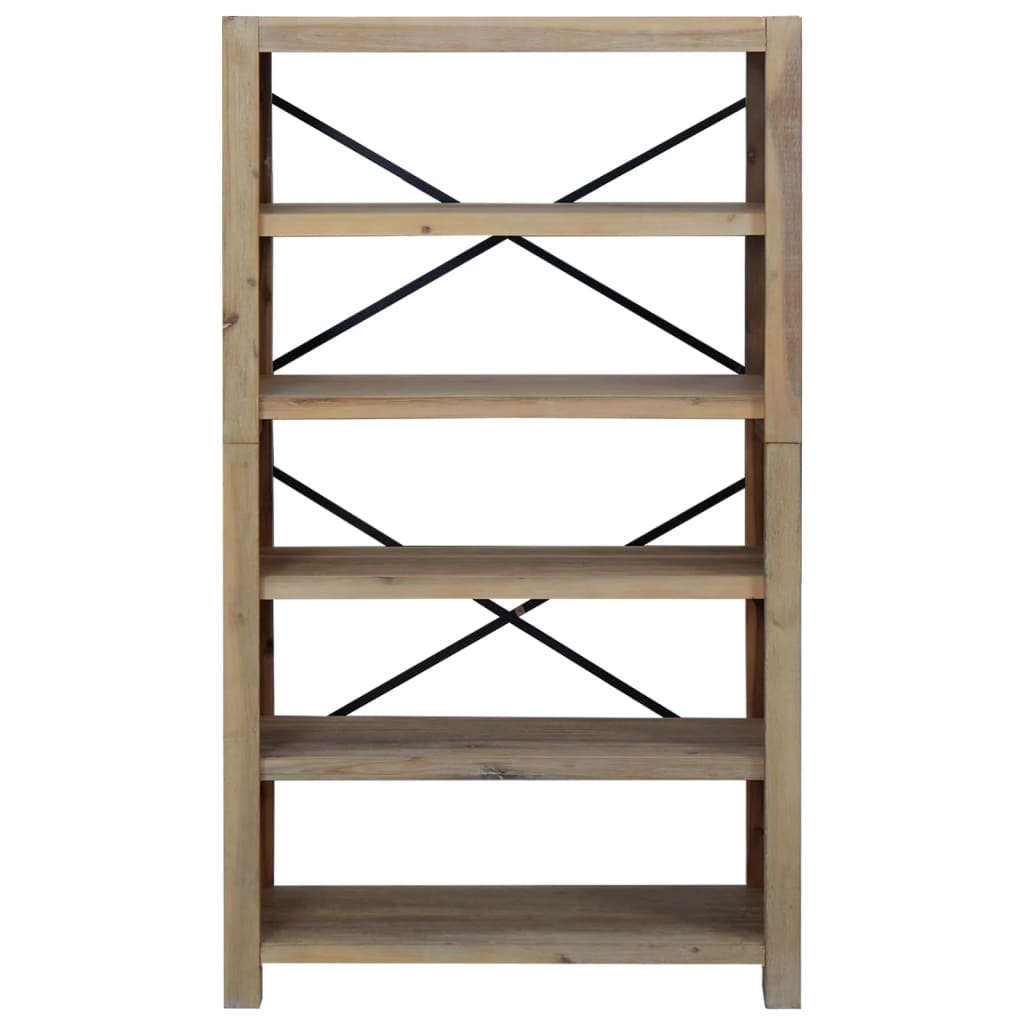 Bokhylle 5 etasjer 80x30x140 cm heltre akasie