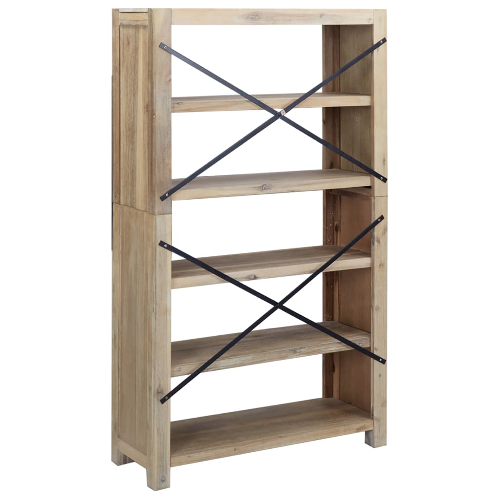 Bokhylle 5 etasjer 80x30x140 cm heltre akasie
