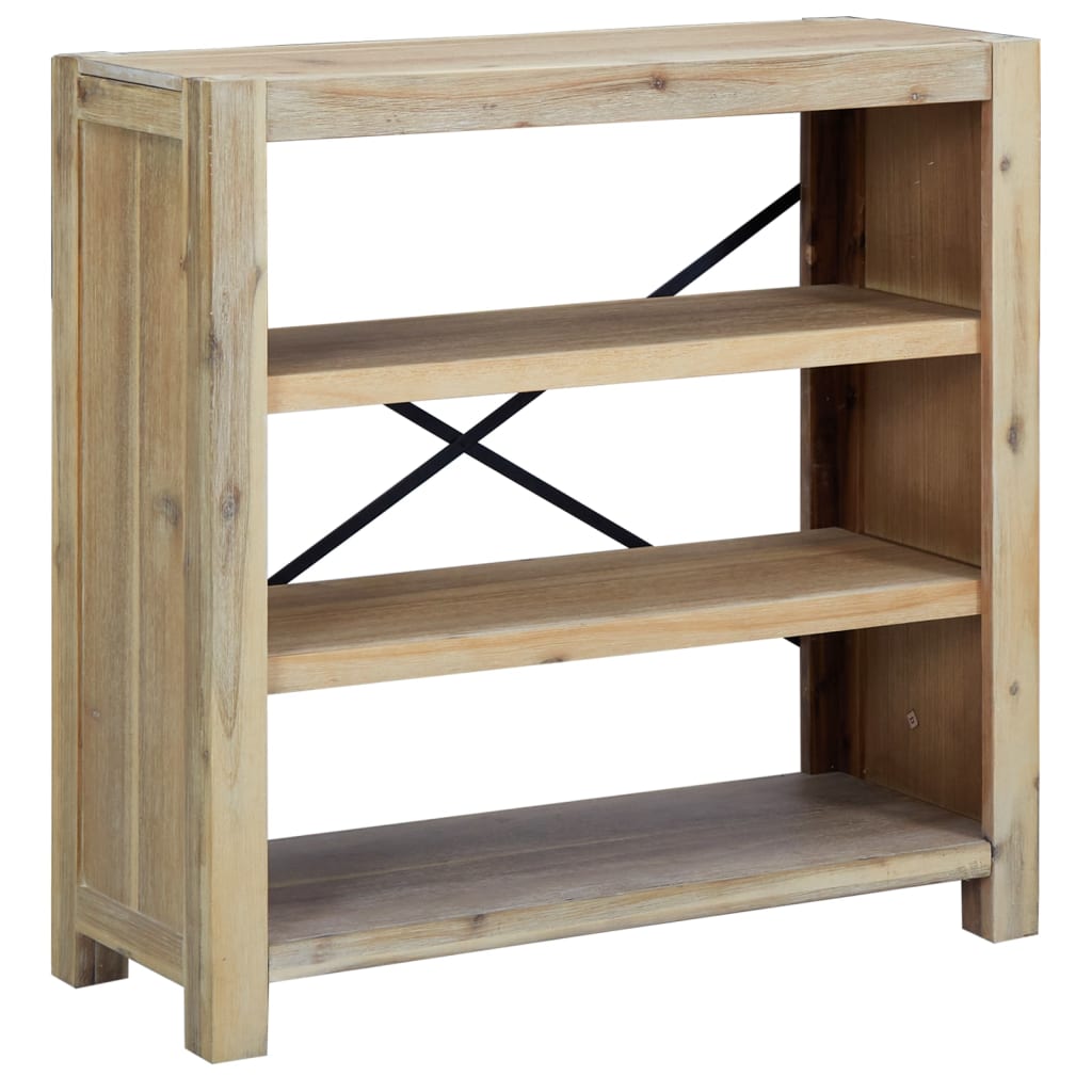 Bokhylle 3 etasjer 80x30x80 cm heltre akasie