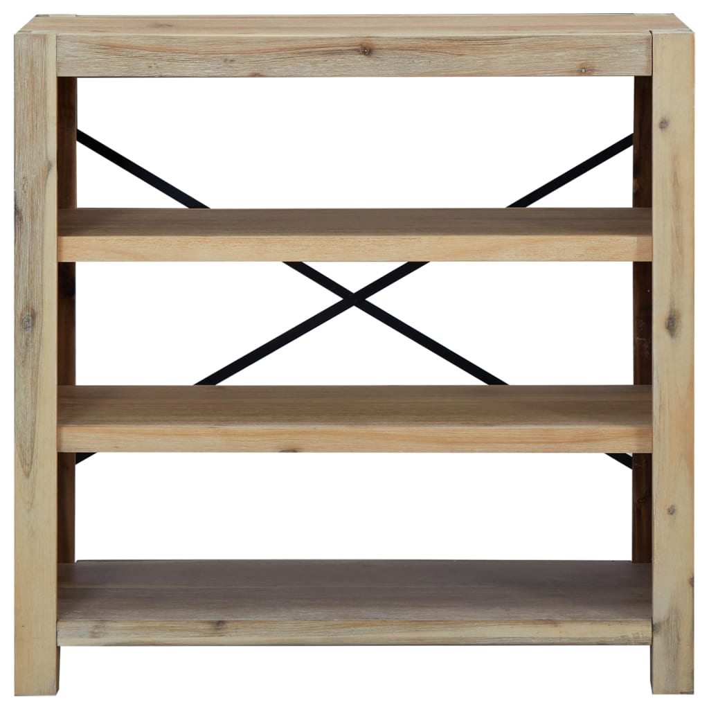 Bokhylle 3 etasjer 80x30x80 cm heltre akasie