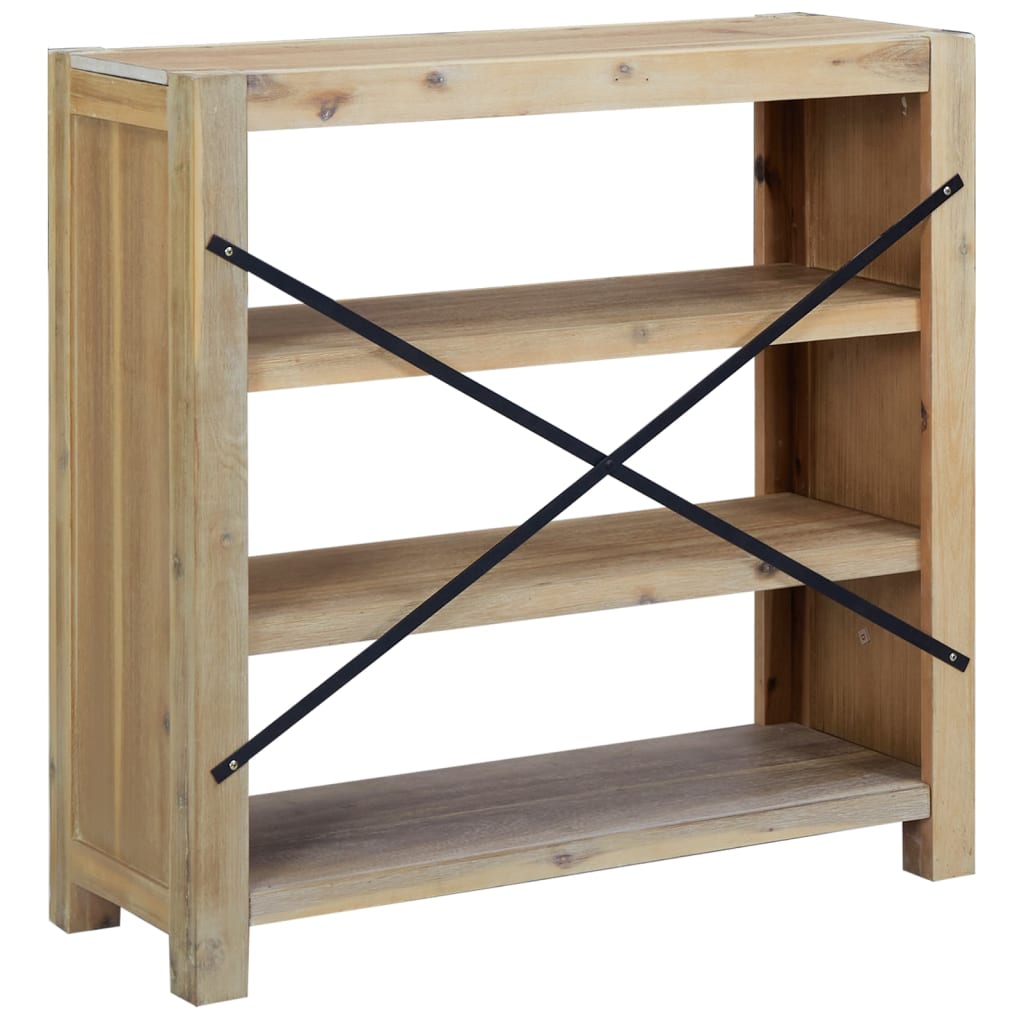 Bokhylle 3 etasjer 80x30x80 cm heltre akasie