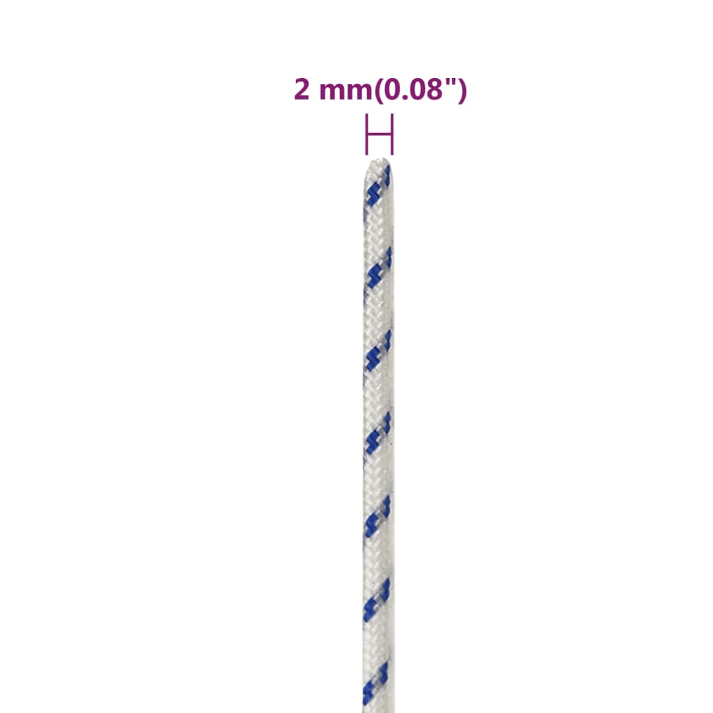 Båttau hvit 2 mm 250 m polypropylen