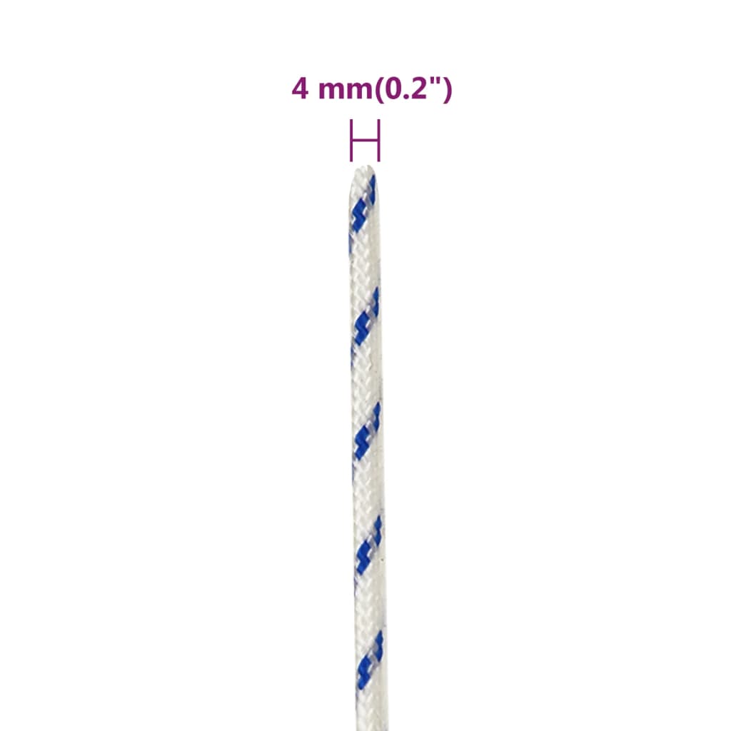 Båttau hvit 4 mm 25 m polypropylen