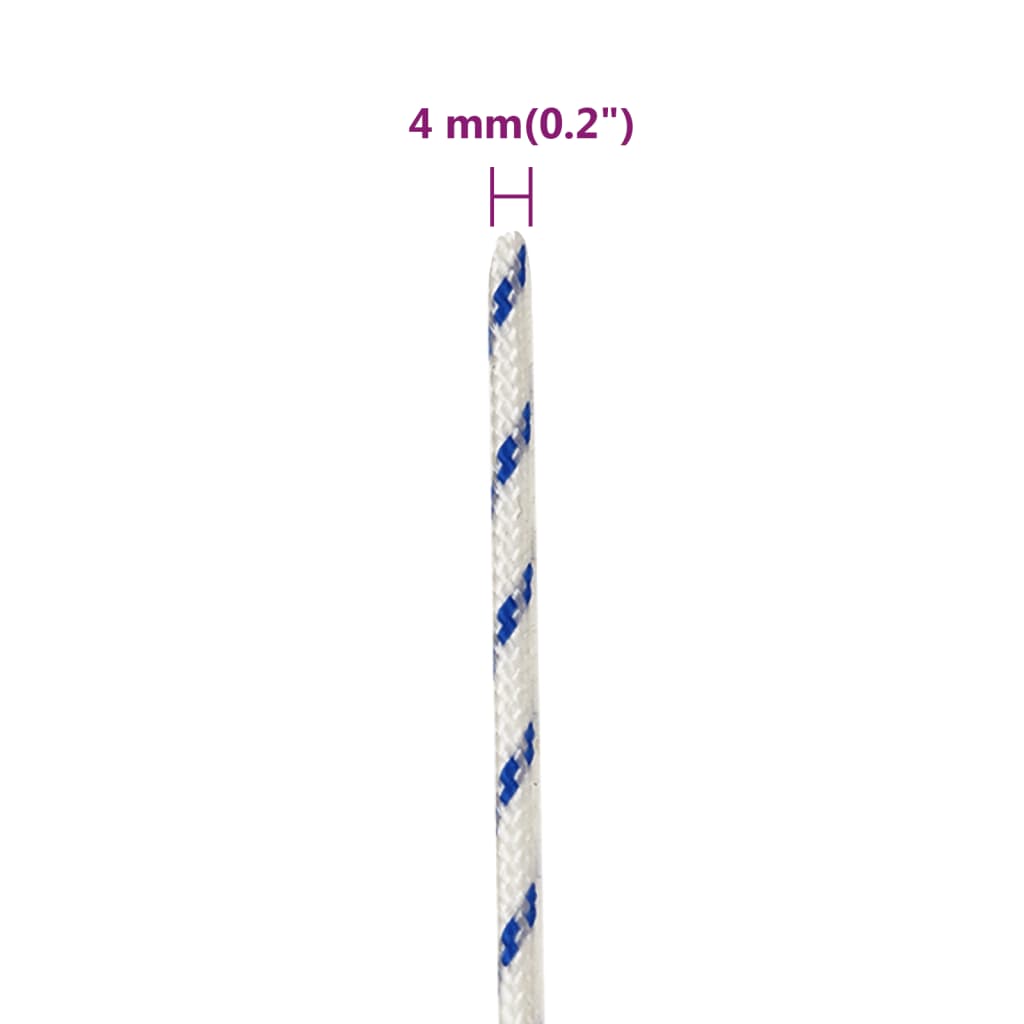 Båttau hvit 4 mm 100 m polypropylen