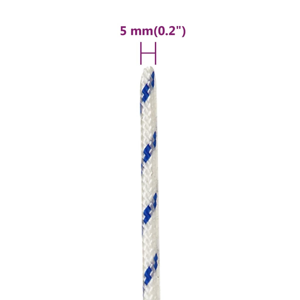 Båttau hvit 5 mm 50 m polypropylen