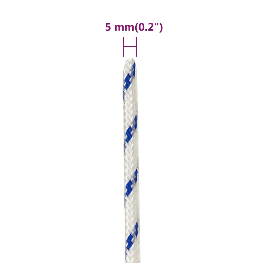 Båttau hvit 5 mm 250 m polypropylen