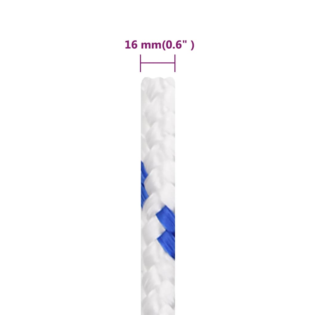 Båttau hvit 16 mm 25 m polypropylen