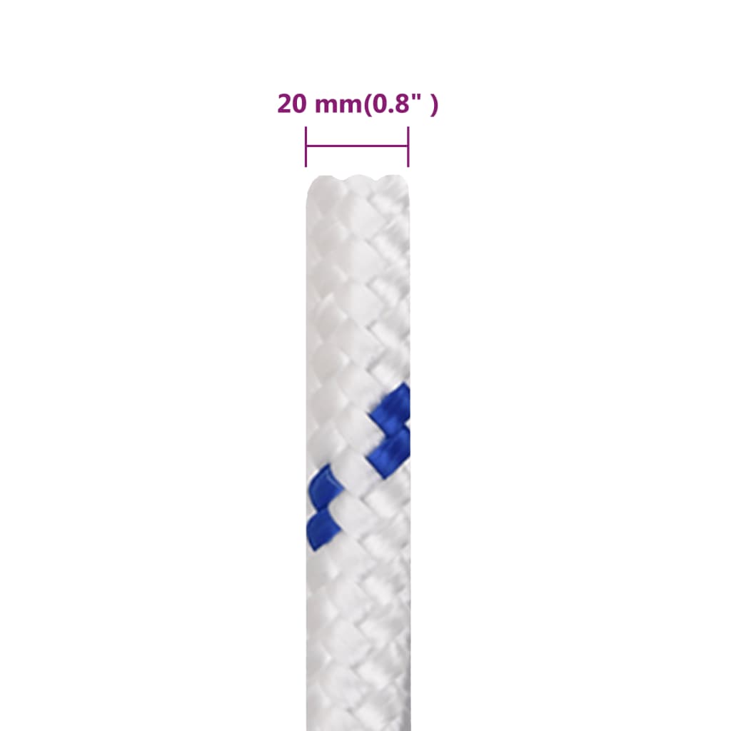 Båttau hvit 20 mm 25 m polypropylen