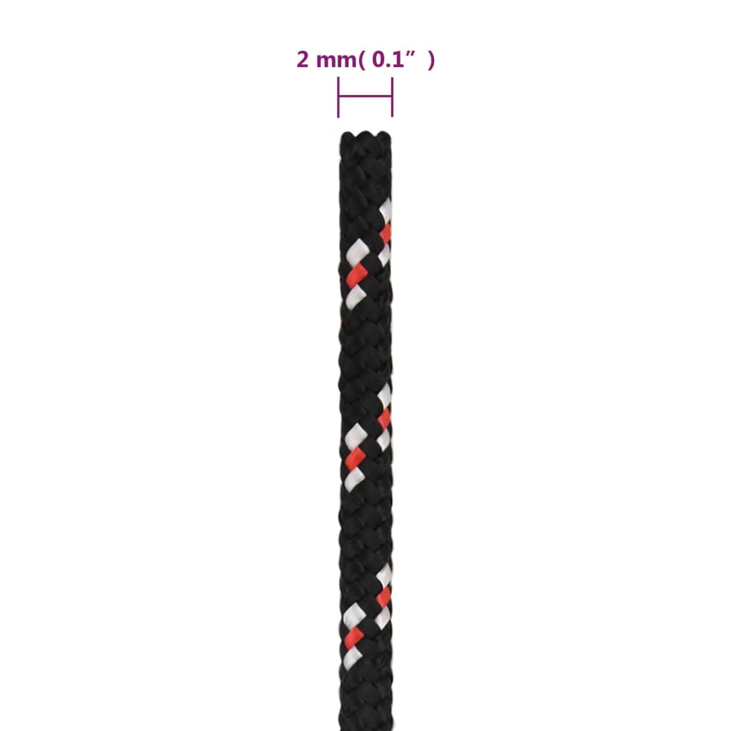 Båttau svart 2 mm 500 m polypropylen