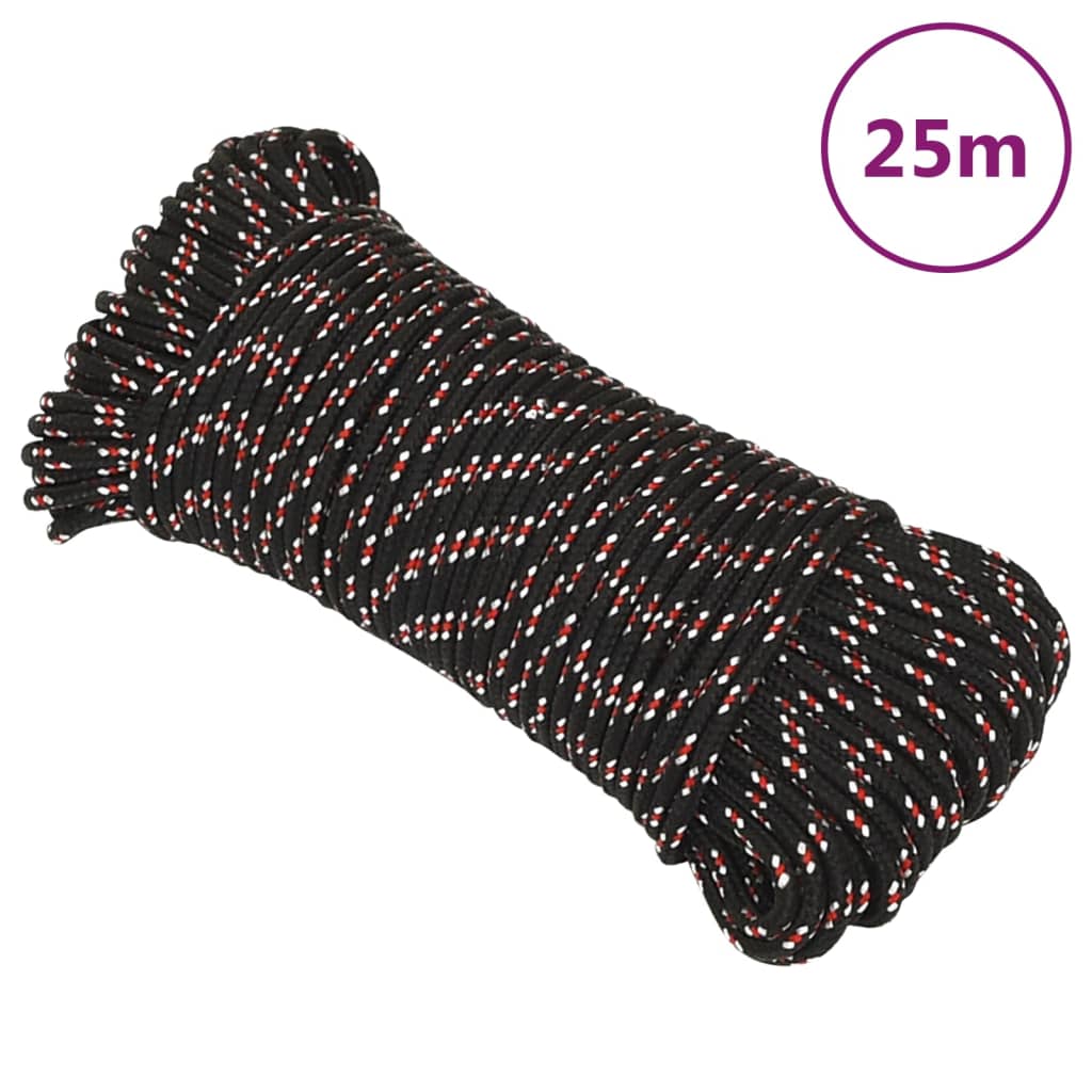 Båttau svart 5 mm 25 m polypropylen