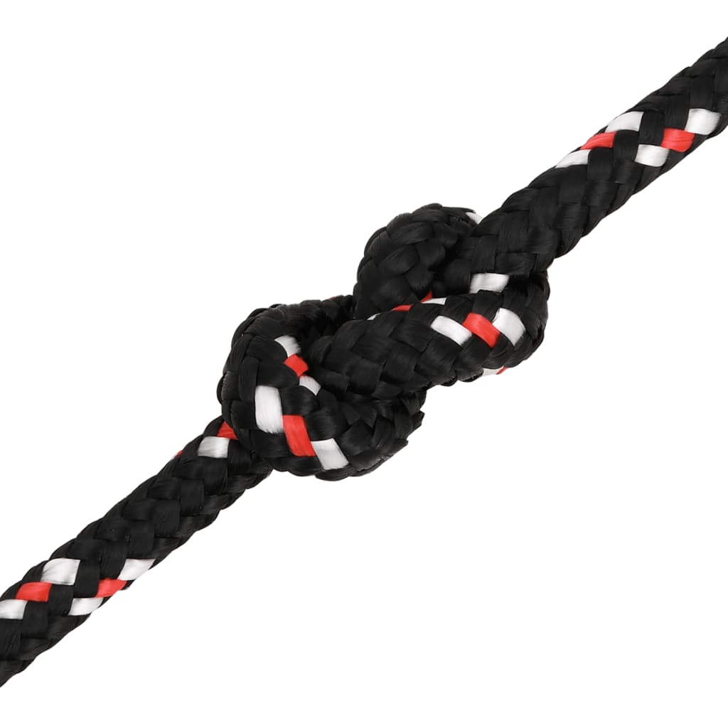 Båttau svart 8 mm 25 m polypropylen
