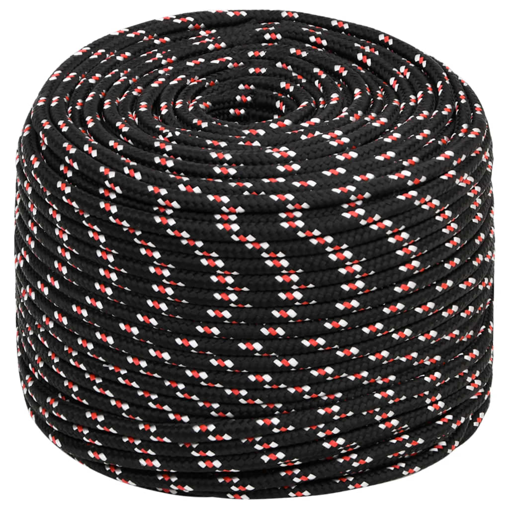 Båttau svart 8 mm 50 m polypropylen