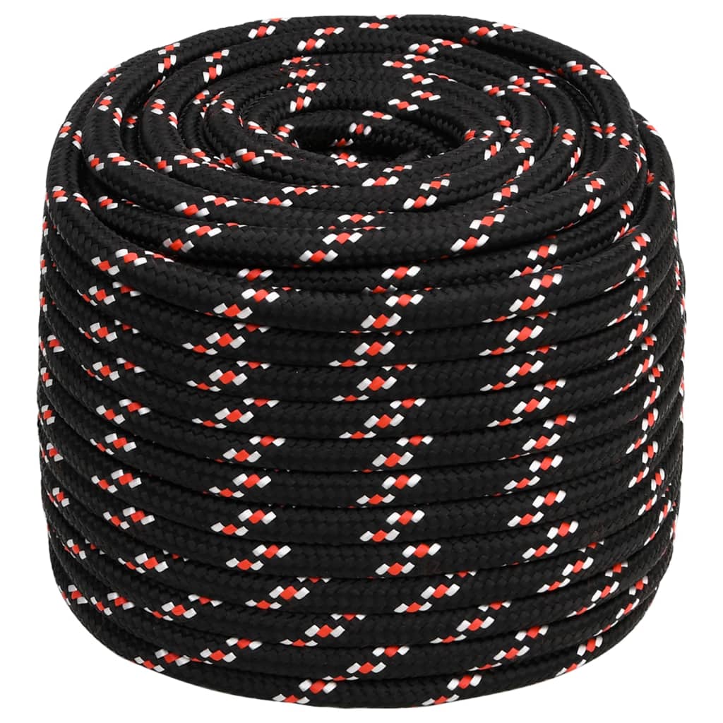 Båttau svart 18 mm 25 m polypropylen