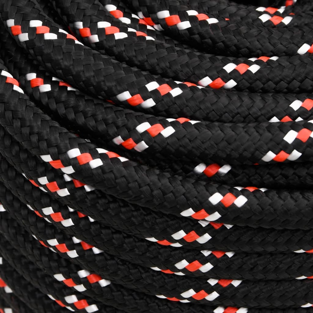 Båttau svart 18 mm 25 m polypropylen